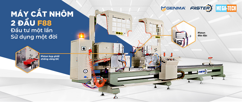 Máy cắt nhôm 2 đầu F88 1